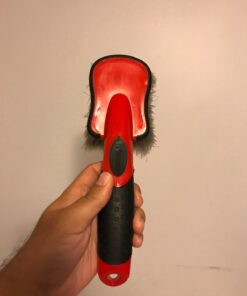 Mothers Car Wash Brush, Wheel and Fender Brush, Short Handle Tire Cleaner for Car Detailing, 10 Inch, Red/Black Standard 38 61KbWYHEEBL