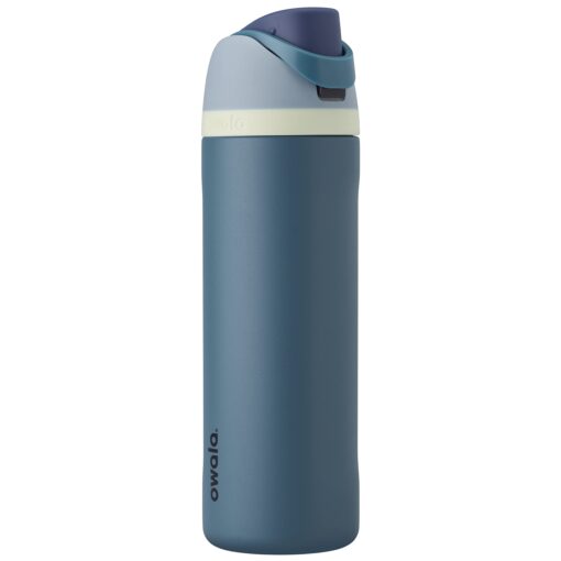 Owala FreeSip Insulated Stainless Steel Water Bottle with Straw for Sports and Travel, BPA-Free, 24-oz, Blue/Teal (Denim) Denim 24 oz