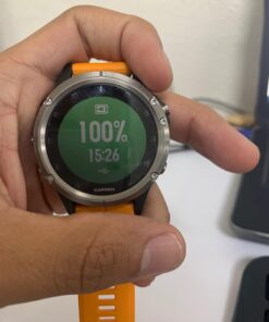 Garmin fenix 5 Plus, Premium Multisport GPS Smartwatch, Features Color Topo Maps, Heart Rate Monitoring, Music and Contactless Payment, Titanium with Orange Band 33 61KfqxE1D2L