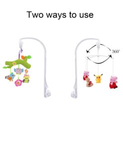 26inch White Baby Crib Mobile Music Box Bed Bell Toy Holder Arm Bracket Nut Screw Music Box Holder Set Parts for Baby Bed Perambulator (Without Dolls) 18 61Kh 9fbiL