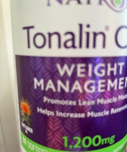 Natrol Tonalin CLA Softgels, Derived from safflower plant, Promotes lean muscle mass, Helpes increase muscle retention, Promotes fat metabolism, Weight management supplement, 1,200mg, 90 Count 3 61KiVWAvwlL