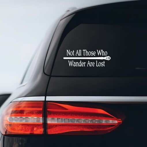 Bargain Max Decals - LOTR Not All Those Who Wander are Lost Sticker Decal Notebook Car Laptop 8" (White)