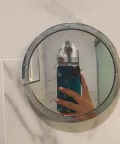 iDesign Gia Metal Suction Shower Shaving Mirror for Bathroom, Vanity, Bathtub, Wall, 5.75" x 5.75" x 0.75", Chrome 13 61KjtoBd6NL