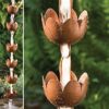 Ancient Graffiti Lily Cup Rain Chain, Copper Plated 42 61Kk7AxunxL