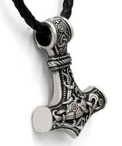 GuoShuang Odin Thor's Mjolnir Pendant Viking Necklaces Pendants Jewelry Scandinavian Clear Details Silver Chain Mjolnir necklace -A12 9 61KkAft5VVL