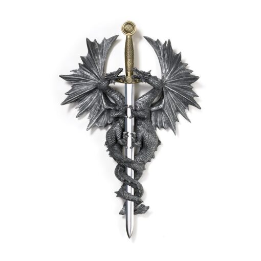 Gifts & Decor 36247 Dragon Dagger Wall Plaque, 9 1/2" x 3" x 12" high, Multicolor