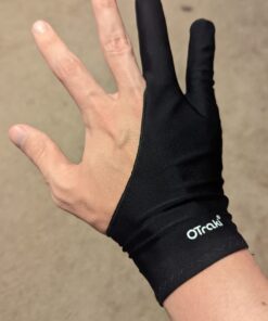 OTraki 4 Pack Artist Gloves for Drawing Tablet Free Size with Two Fingers for Graphics Pad Painting Good for Right or Left Hand - 2.95 x 7.87 inch M Black 38 61KljqlbRKL