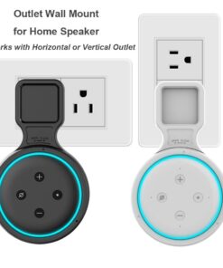MTSmart Outlet Wall Mount Stand for Home Speakers (Dot 3rd Generation),Holder Hanger Bracket Case for Home Voice Assistants, Space Saving Accessories Without Messy Wires or Screws (1 Pack, Black) 1 Pack 14 61KnWMrReyL