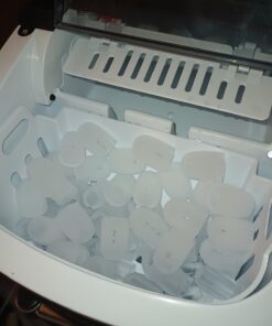 ecozy Portable Countertop Ice Maker - 9 Ice Cubes in 6 Minutes, 26 lbs Daily Output, Self-Cleaning with Ice Bags, Scoop, and Basket for Kitchen, Office, Bar, Party - Black Bullet Ice 1 27 61KniVRewL