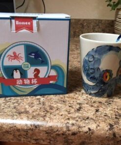 3D Coffee Mug, Handmade Hand Painted Creative Art Mug Ceramic Milk Cups Travel Mug Ocean Octopus Squid Style with Octopus Tentacles Beard Handle Christmas gift 33 61KnriMiIfL