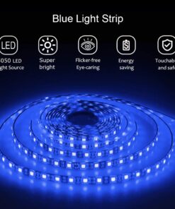 ALITOVE 16.4ft 5050 Blue LED Flexible Strip Ribbon Light Black PCB DC 12V 5M 300 LEDs Waterproof IP65 for Home Garden Commercial Area Lighting, Without Power Supply SMD Style-NO Power 26 61Kob8jwFhL