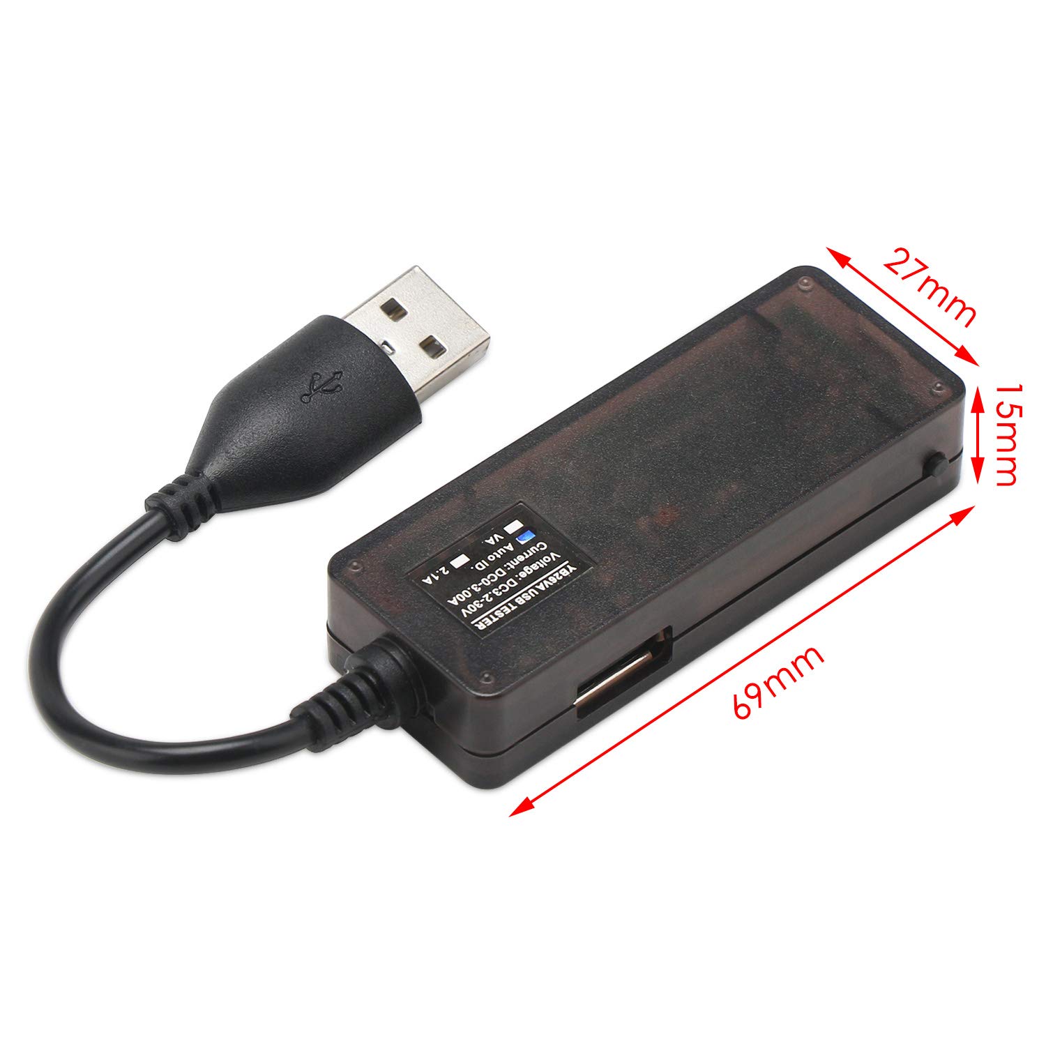 DROK USB Tester, USB-A 2.0 Digital Multimeter Dual USB Output Ports PD QC 3.0 Color LED Display, 7 Modes Capacity Voltage Current Power Voltmeter Ammeter for Laptop Power Bank Solar Panel Black 7 DROK USB Tester, USB-A 2.0 Digital Multimeter Dual USB Output Ports PD QC 3.0 Color LED Display, 7 Modes Capacity Voltage Current Power Voltmeter Ammeter for Laptop Power Bank Solar Panel Black - Image 7