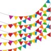 Adorox 100 Foot Multicolor Plastic Pennant Banner Birthday Party Decorations Weather Resistant Grand Opening Banner (Multi-Colored (1 Banner))
