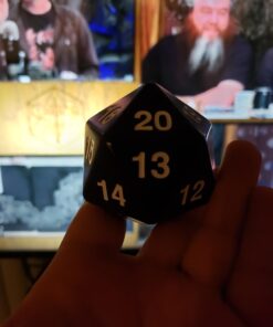 Koplow Games 55mm Jumbo D20 Opaque Black with White Numbers 7 61KsbvtmYQL