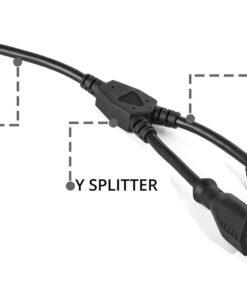 2 Way Splitter Extension Cord, 3 Prong Double Outlet Power Cord, 16 AWG, 1 Foot Black, 3 Pack by ClearMax 20 61Ku57lAW4L