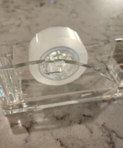 2-Piece Acrylic Tape Dispenser Desk Set - Durable, Stylish, and Versatile for Home, Office, or School - Fits Standard, Large, and Extra Large Tape Rolls - Desktop Convenience for Easy Organizing transparent 42 61KvQ CH4L