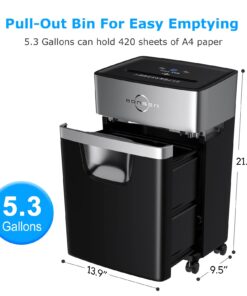 BONSEN 16-Sheet Heavy Duty Paper Shredder for Office, 60-Minute Running Time Cross-Cut CD Shredder with 60dB Low-Noise, 5.3-Gallon Pull Out Bin, Anti-Jam & Quiet Shredder for Home Office (S3102) 16-Sheet Cross-Cut 13 61Kw3Al3I5L