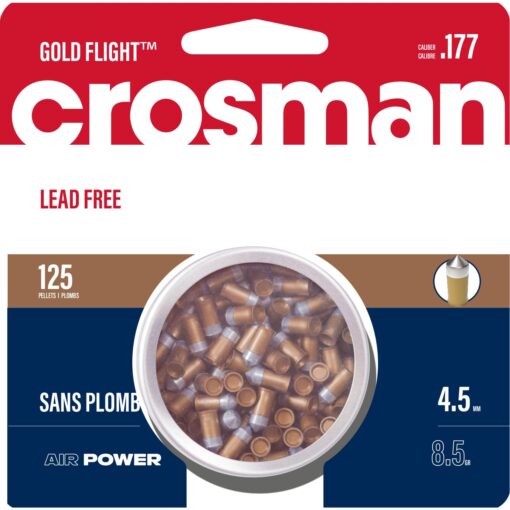 Crosman Gold Flight LF1785 Lead-Free .177-Caliber Penetrator Pointed Pellets, Gold (125-Count) , 1.00 x 1.00 x 1.00"