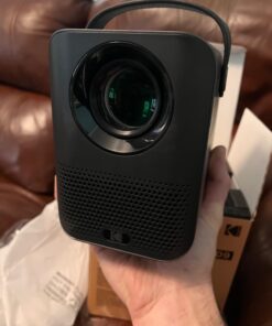 KODAK FLIK HD9 Smart Projector | Mini Black Portable Indoor & Outdoor Movie with Android TV Streaming Apps, Wi-Fi and Bluetooth, Built-In Speakers & Voice Remote | FHD 1080p for Screens Up to 120” 68 61KyMEa9dTL