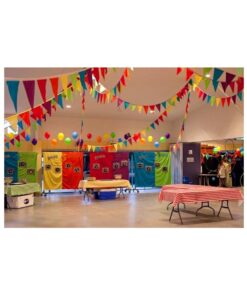 Adorox 100 Foot Multicolor Plastic Pennant Banner Birthday Party Decorations Weather Resistant Grand Opening Banner (Multi-Colored (1 Banner)) 10 61KznXVd79L