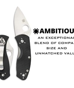 Alternative view of Spyderco Ambitious Value Knife with 2.31" Stainless Steel Blade and Durable Black G-10 Handle - PlainEdge - C148GP