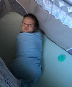 Miracle Blanket Swaddle Wrap - Newborn Essential Baby Blanket - Soft Sleep Sack Ideal for Newborns and Infants (Blue) Blue 25 61L1ZDx0jCL