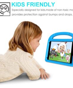 SUPLIK iPad Mini 5/4/3/2/1 Case for Kids, Durable Shockproof Protective Handle Bumper Stand Cover with 2*Screen Protectors for 7.9 inch Apple iPad Mini 5th/4th/3rd/2nd/1st Generation, Blue 26 61L34ylWkL
