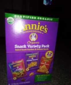 Annie's Homegrown Variety Organic Variety Pack, Cheddar Bunnies, Bunny Grahams & Cheddar Squares, 12 Pouches Crackers & Graham snacks 12 Piece Assortment 52 61L4ILvHHL