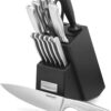 CUISINART Block Knife Set, 15pc Ultra Ultra- Sharp Cutlery Knife Set with Steel Blades for Precise Cutting , Lightweight, Stainless Steel, Durable & Dishwasher Safe, C77SS-15PK 15-Piece Hollow Handle 43 61L5o15e2WL
