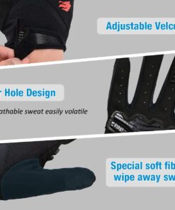 FIRELION Bike Gloves for Men/Women Cycling,Cycling Gloves for Outdoor MTB DH Road Racing,Full Finger Half Finger Padded Bicycle Protective Gloves,Non-Slip Shock-Absorbing Touchscreen Riding Gloves Medium Full Black 11 61L6enMoNOL