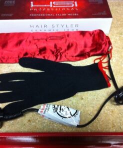 HSI Professional Ceramic Tourmaline Ionic Flat Iron Hair Straightener with Glove, Pouch and Travel Size Argan Oil Leave in Hair Treatment 57 61L6phXOKlL