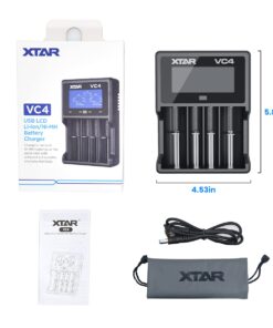 XTAR Rechargeable Battery Charger, 4 Bays Battery Charger for 3.6V 3.7V Li-ion IMR INR ICR 10440 18650 26650 and 1.2V Ni-MH Ni-CD Rechargeable Battery 20 61L79X8FWgL