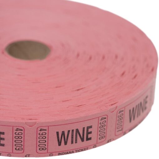 Muncie Novelty Company Inc. Pink Wine Ticket Roll