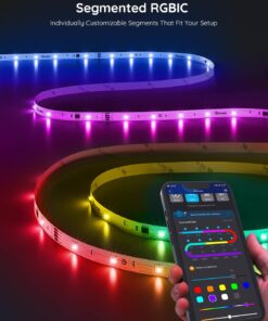 Govee 16.4ft RGBIC LED Strip Lights H617A, Smart LED Lights, App Control with Segmented DIY, Music Sync Mode, Bluetooth Control, Color Changing LED Light Strips for Bedroom, Gaming Room and Desk 38 61L7aAnzcoL