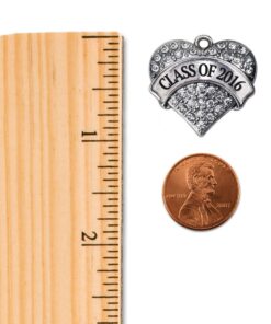 Inspired Silver - Silver Pave Heart Charm 18 Inch Necklace with Cubic Zirconia Jewelry Class Of 2016 19 61L8DaoVnuL