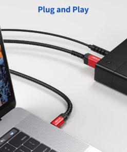 JSAUX USB 3.0 Cable B Male to USB-C, 10ft USB 3 Type B Cord Nylon Briaded Compatible with Docking Station, External Hard Drivers, Scanner and More 13 61L8UImZKaL