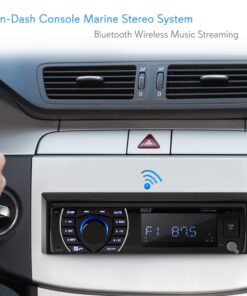 Pyle Marine Head Unit Receiver Speaker Kit - In-Dash LCD Digital Stereo Built-in Bluetooth & Microphone w/ AM FM Radio System 6.5’’ Waterproof Speakers (4) MP3/SD Readers & Remote Control -PLMRKT48BK 23 61L8rtkKCgL