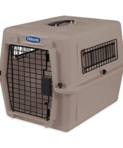 Petmate Ultra Vari Dog Kennel for Small Dogs (Durable, Heavy Duty Dog Travel Crate, Made with Recycled Materials, 21 in. Long) up to 15 lbs, Made in USA TAUPE 21.0"L x 16.0"W x 15.0"H 15 61L9YCcyXL