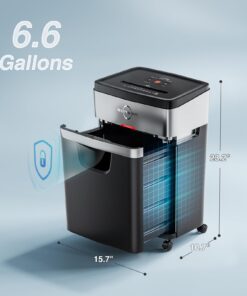 BONSEN Paper Shredder, 20-Sheet 60 Mins Nonstop Heavy Duty Paper Shredder for Office, 60dB Ultra Quiet Cross-Cut Shredder with 6.6 Gals Basket, Anti-Jam CD and Credit Shredder for Home Office (S3104) 22 61LAbvRQBOL