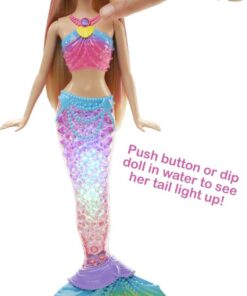 Barbie Dreamtopia Doll, Rainbow Lights Mermaid with Glimmering Light-Up Rainbow Tail, Headband and Blonde Hair Twinkle Lights 28 61LDcAbEOnL