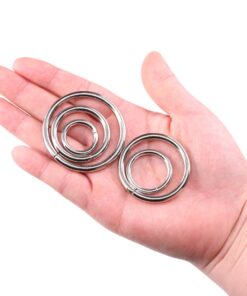Swpeet 50 Pcs Sliver Assorted Multi-purpose Metal O Ring for Hardware Bags Ring Hand DIY Accessories - 15mm, 19mm, 25mm, 32mm, 38mm Oring-sliver-50 8 61LEfPoajML