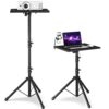 DECOSIS Projector Stand Tripod with Enlarged Tray (20"x16"), Laptop Tripod Stand Adjustable From 22" to 46.5" with Gooseneck Phone Holder for Office, Home, Stage, Studio, DJ Racks, Musical Instruments Extra large Tray(20"x16") 3 61LF ZOMKL