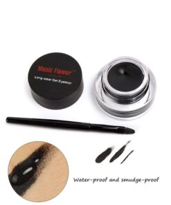 2 in 1 Black and Brown Gel Eyeliner Set Water Proof Smudge Proof, Last for All Day Long, Work Great with Eyebrow, 2 Pieces Eye Makeup Brushes Included 29 61LImbqaboL