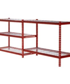 Muscle Rack UR184872-R 5-Shelf Steel Shelving Unit, 48" Width x 72" Height x 18" Length, Red 72" Height x 60" Width x 24" Depth 24 61LKFsU2DrL