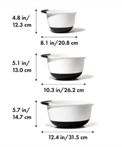 Alternative view of OXO Good Grips 3- Piece Plastic Mixing Bowl Set, 2500 ml,White/Black White/Black