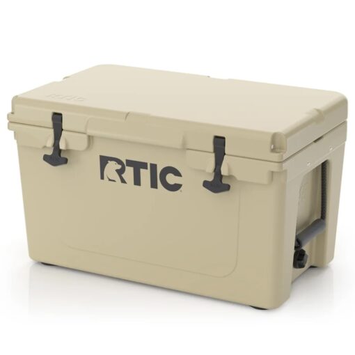 RTIC 45 qt Hard Cooler Insulated Portable Ice Chest Box for Beach, Drink, Beverage, Camping, Picnic, Fishing, Boat, Barbecue Tan 45 Quart