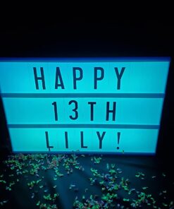 My Cinema Lightbox - Cinema Light Box, 12" x 9" - 3 Modes Light Up Letter Board sign with 100 Letters, Numbers & symbols - White LED Light, RGB and Color Freeze Mode light up signs for home decor 12"x9" RGB - Color changing light 23 61LOyDh5i9L