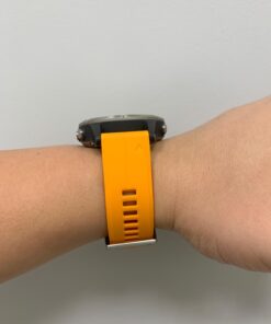 Garmin fenix 5 Plus, Premium Multisport GPS Smartwatch, Features Color Topo Maps, Heart Rate Monitoring, Music and Contactless Payment, Titanium with Orange Band 42 61LPXOnoDLL