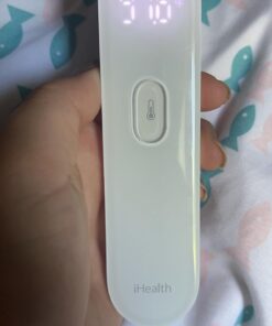iHealth No-Touch Forehead Thermometer, Infrared Digital Thermometer for Adults and Kids, Touchless Baby Thermometer, 3 Ultra-Sensitive Sensors, Large LED Digits, Quiet Vibration Feedback, Non Contact White 39 61LPm6oMkWL