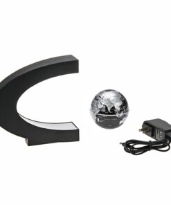 Senders Floating Globe with LED Lights C Shape Magnetic Levitation Floating Globe World Map for Desk Decoration (Black-Silver) 15 61LQ4OWZtnL